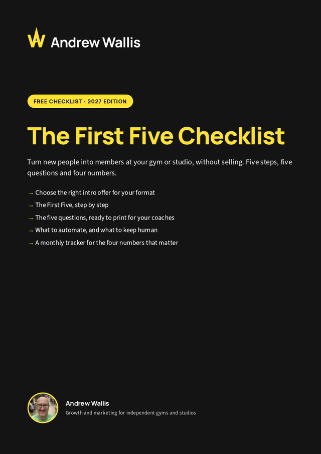 Cover of The First Five Checklist, 2027 edition, by Andrew Wallis